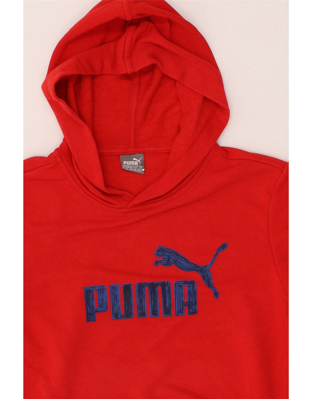 PUMA Boys Graphic Hoodie Jumper 11-12 Years Red Cotton Vintage Puma and Second-Hand Puma from Messina Hembry 