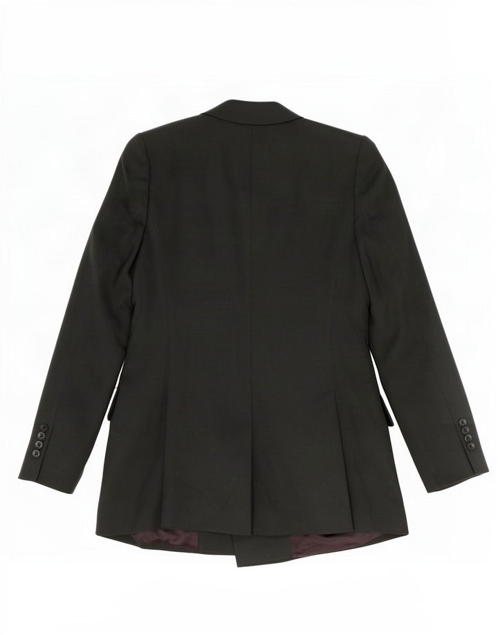 Jaqueta blazer feminina Zara com peito duplo UK 10 Lyocell verde pequeno