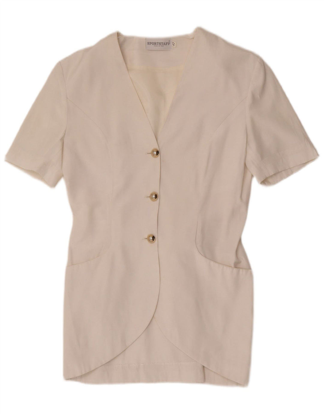 Jaqueta blazer feminina Sportstaff manga curta com 3 botões IT 42 médio branco
