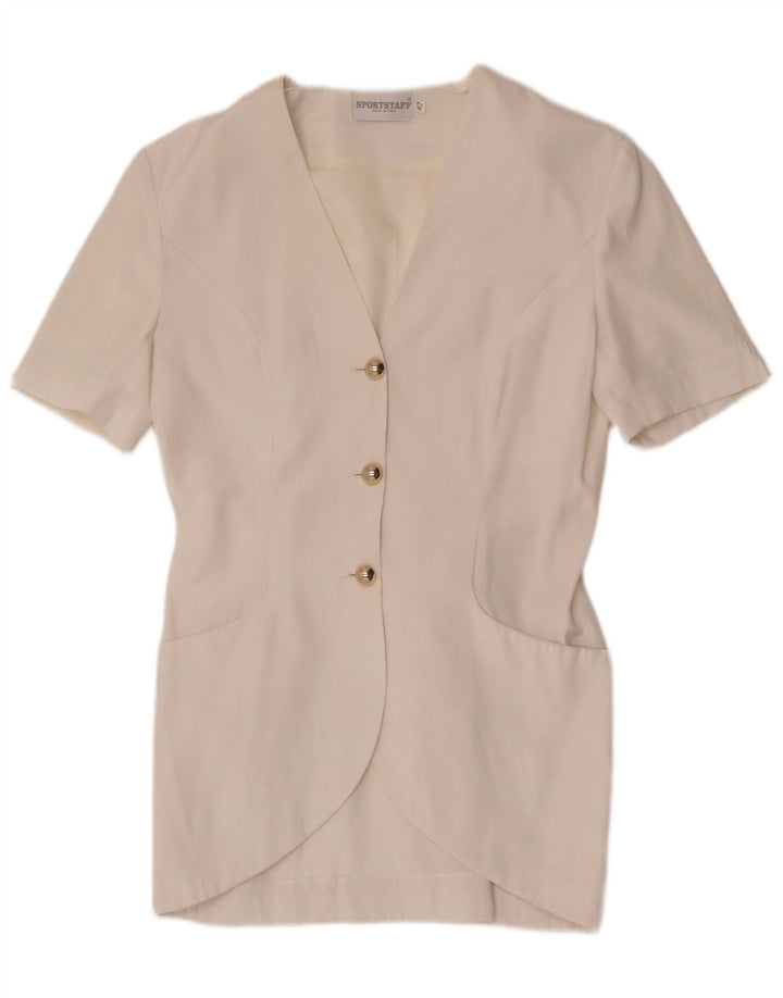 Jaqueta blazer feminina Sportstaff manga curta com 3 botões IT 42 médio branco