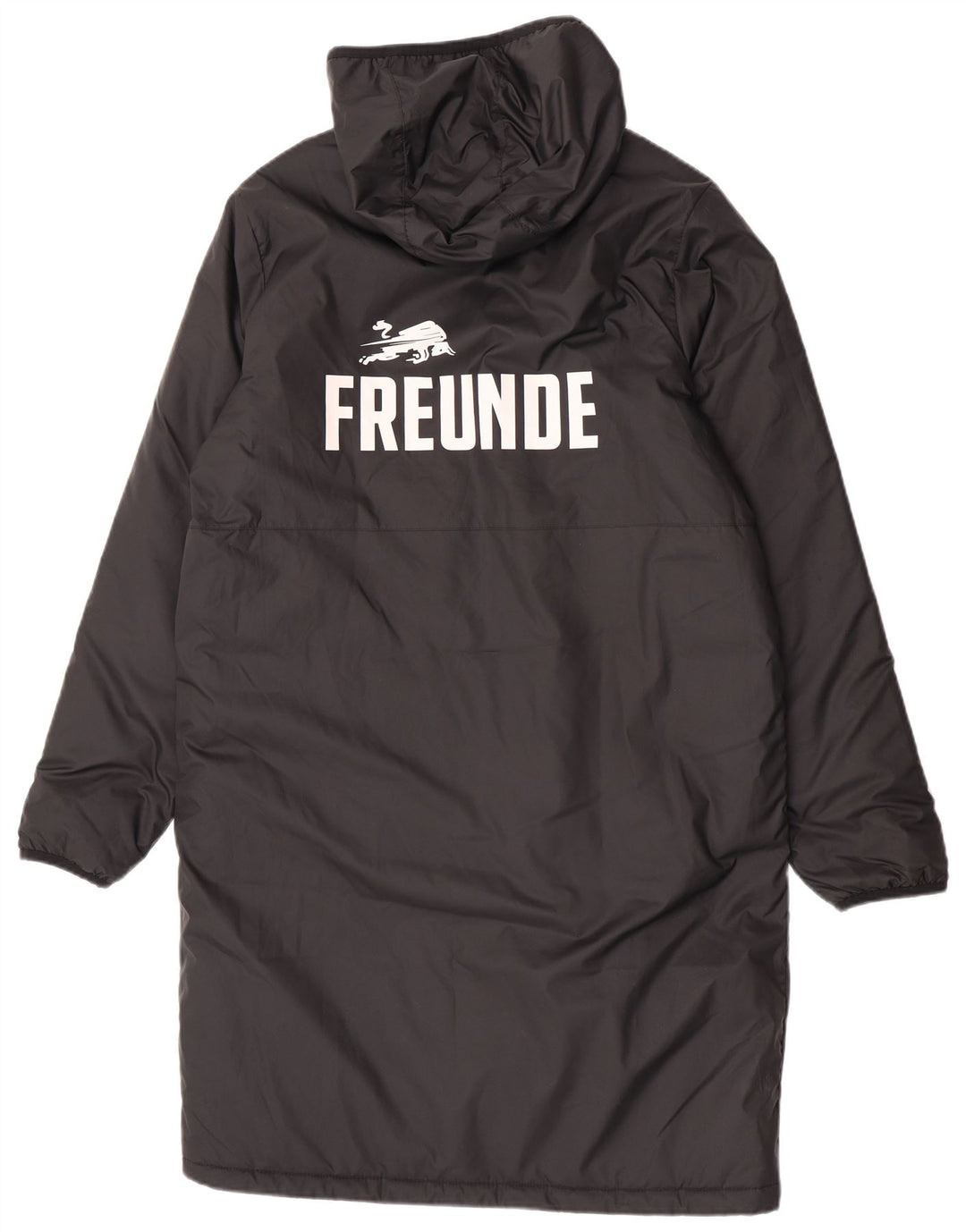 Casaco acolchoado com capuz gráfico masculino Nike UK 40 grande poliéster preto