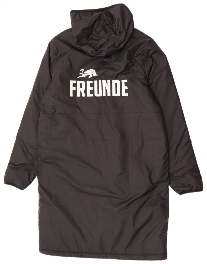 Casaco acolchoado com capuz gráfico masculino Nike UK 40 grande poliéster preto