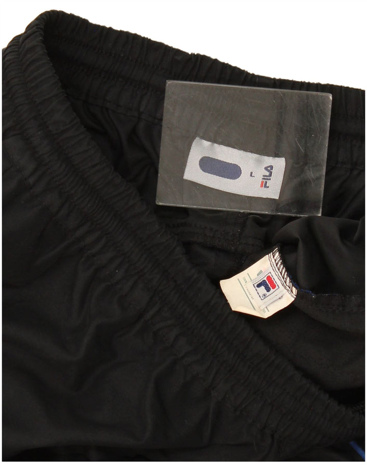 Fila Womens Capri Calças de treino UK 14 Grande Poliéster Preto