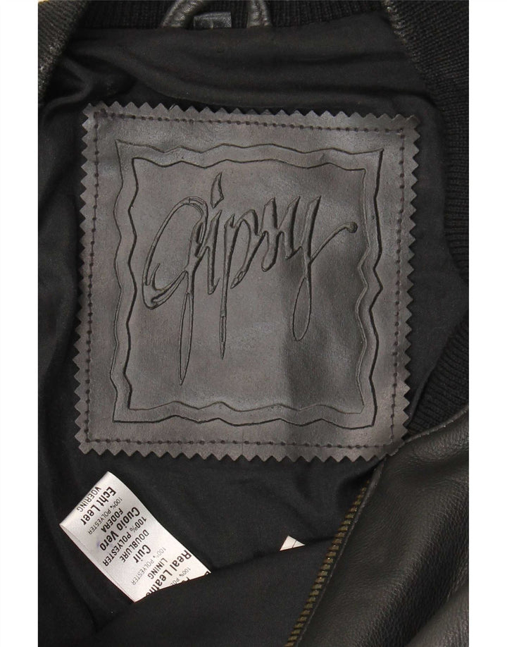 Jaqueta de couro masculina Gipsy UK 40 grande couro preto