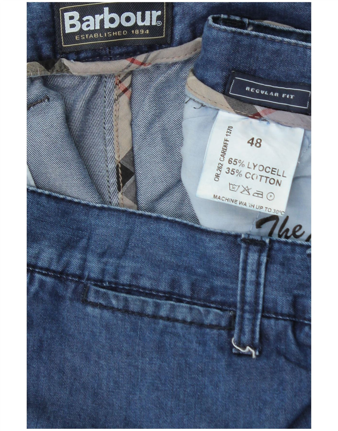 Jeans feminino Barbour Regular Fit Straight XL W36 L27 Azul Lyocell