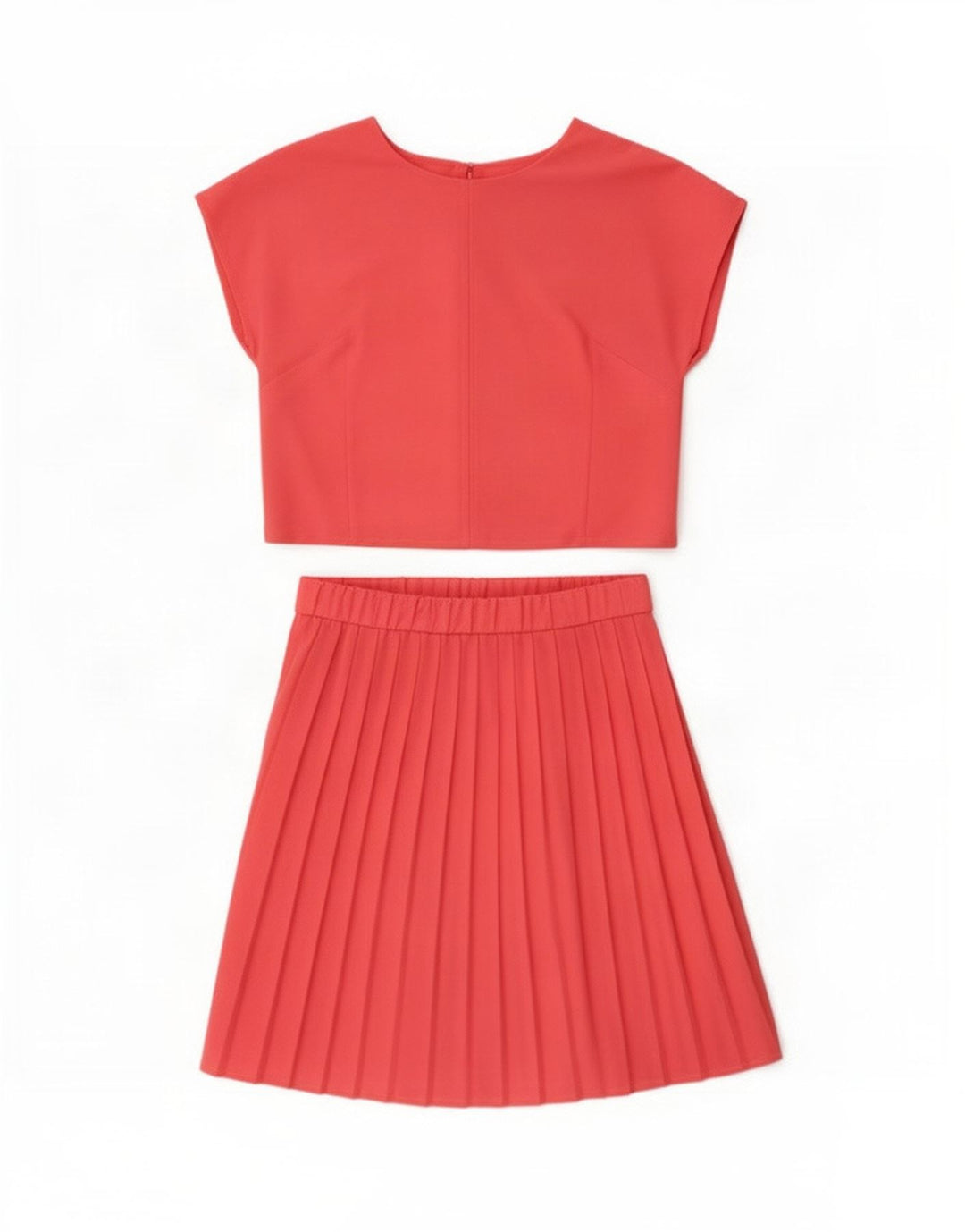 Conjunto de saia feminina vintage de 2 peças IT 46 grande W34 rosa poliéster