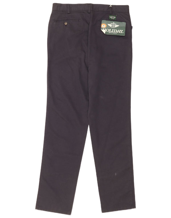 Calça casual masculina slim de férias IT 50 grande W36 L35 algodão azul marinho