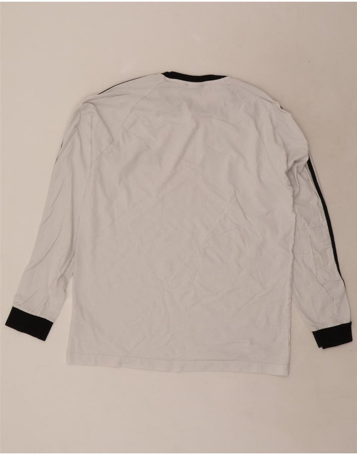 Adidas Mens Top Manga Longa Grande Algodão Branco
