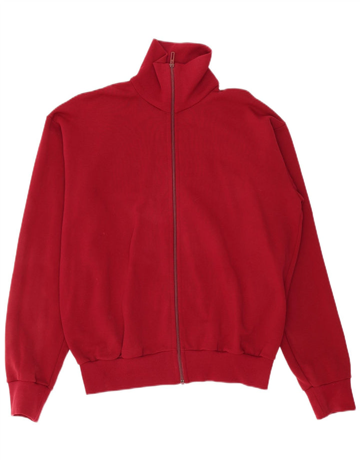 GRASSHOPPERS Mens Tracksuit Top Jacket Large Maroon Synthetic