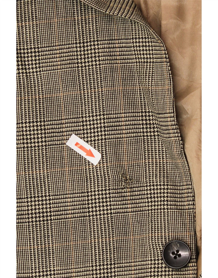 Polo Ralph Lauren Jaqueta blazer masculina de 2 botões Reino Unido 44 2XL Bege Houndstooth