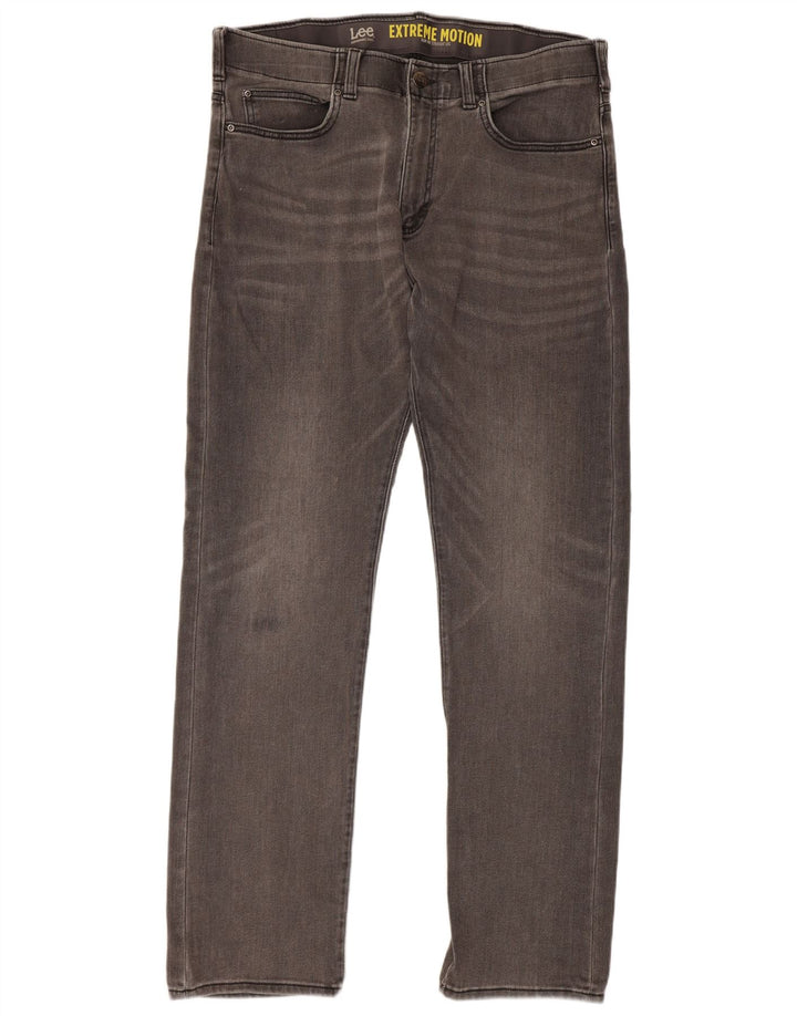 Lee Mens Slim Fit Jeans Reta W36 L34 Algodão Cinza