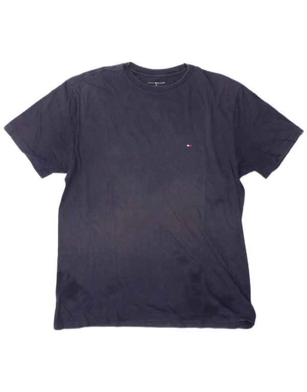 Camiseta masculina Tommy Hilfiger top pequeno algodão azul marinho