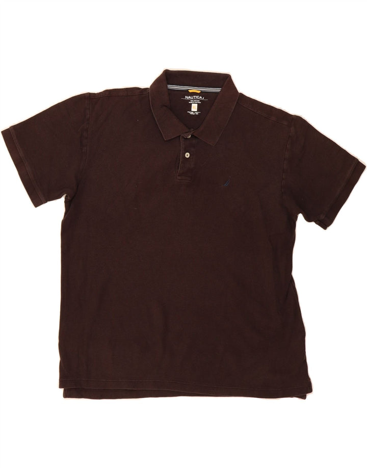NAUTICA Mens Polo Shirt XL Brown Cotton Vintage Nautica and Second-Hand Nautica from Messina Hembry 