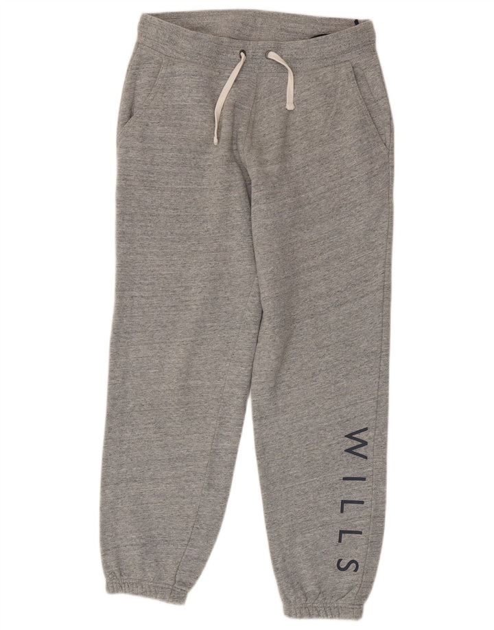 Jack Wills Calça de treino masculina gráfica Joggers cinza médio manchado