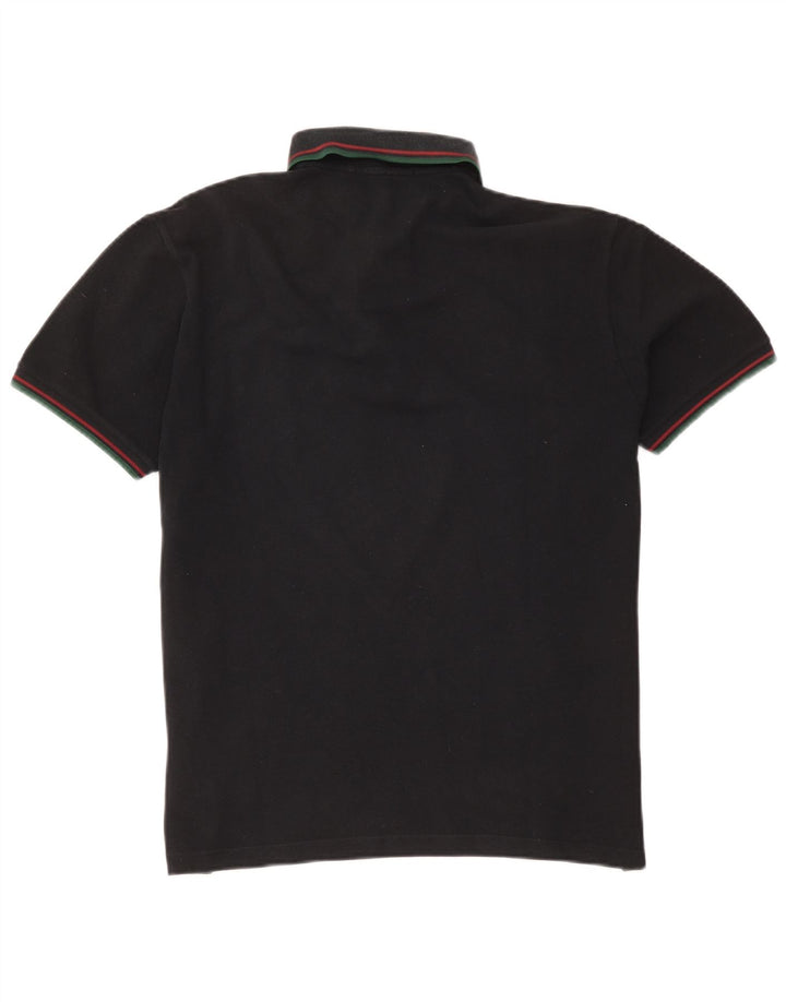 Camisa polo masculina Fred Perry de algodão listrado preto médio