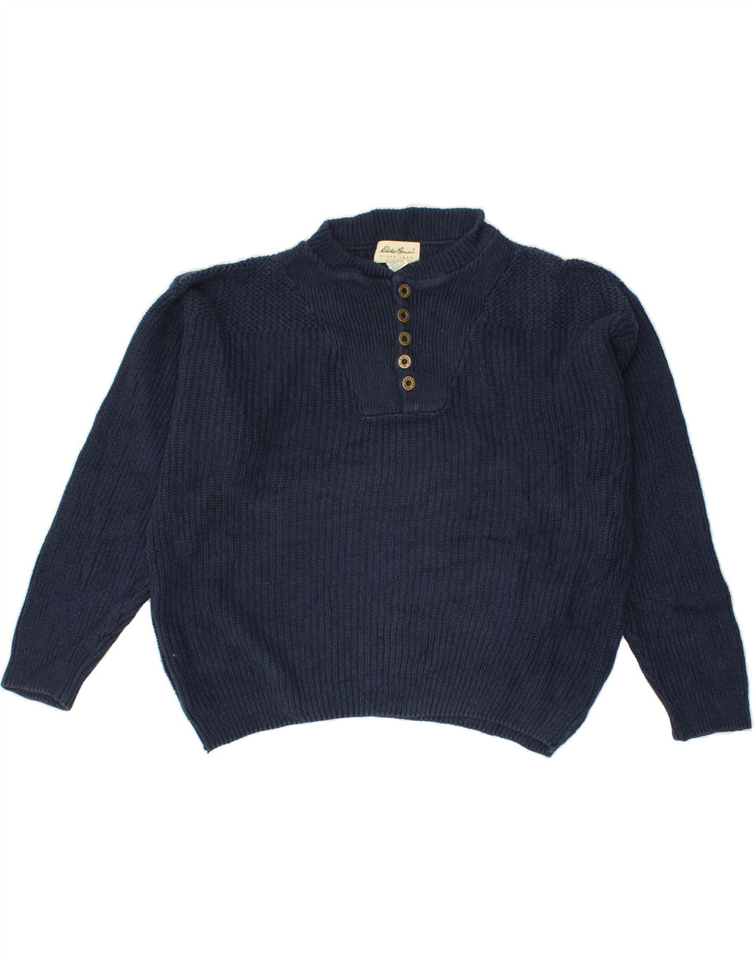 Suéter masculino EDDIE BAUER com ajuste solto e gola redonda, azul marinho médio