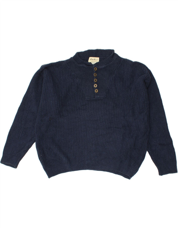 Suéter masculino EDDIE BAUER com ajuste solto e gola redonda, azul marinho médio