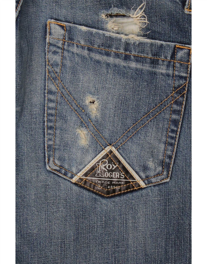 Shorts jeans masculino Roy Rogers desgastado médio W32 azul