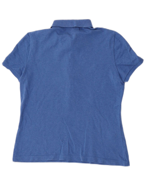 Camisa polo feminina Lacoste Slim Fit tamanho 40 algodão azul médio