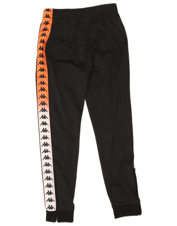 Calça de treino masculina Kappa com estampa gráfica e joggers pequeno bloco colorido preto