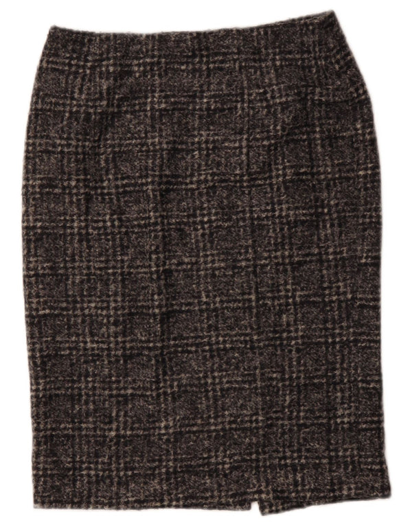 Saia lápis feminina Trussardi IT 42 médio W30 poliéster xadrez cinza