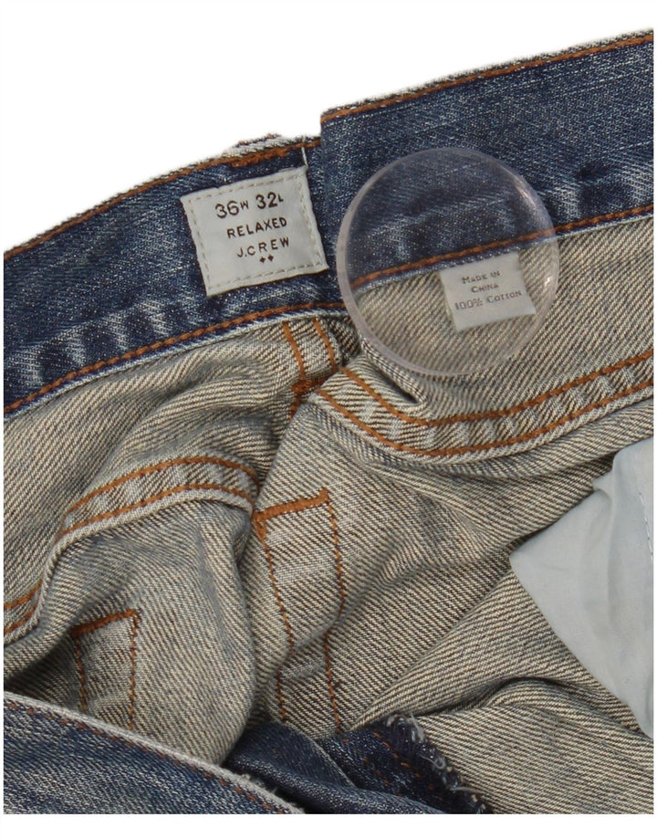 J. Crew Calça jeans reta masculina de ajuste relaxado W36 L32 algodão azul