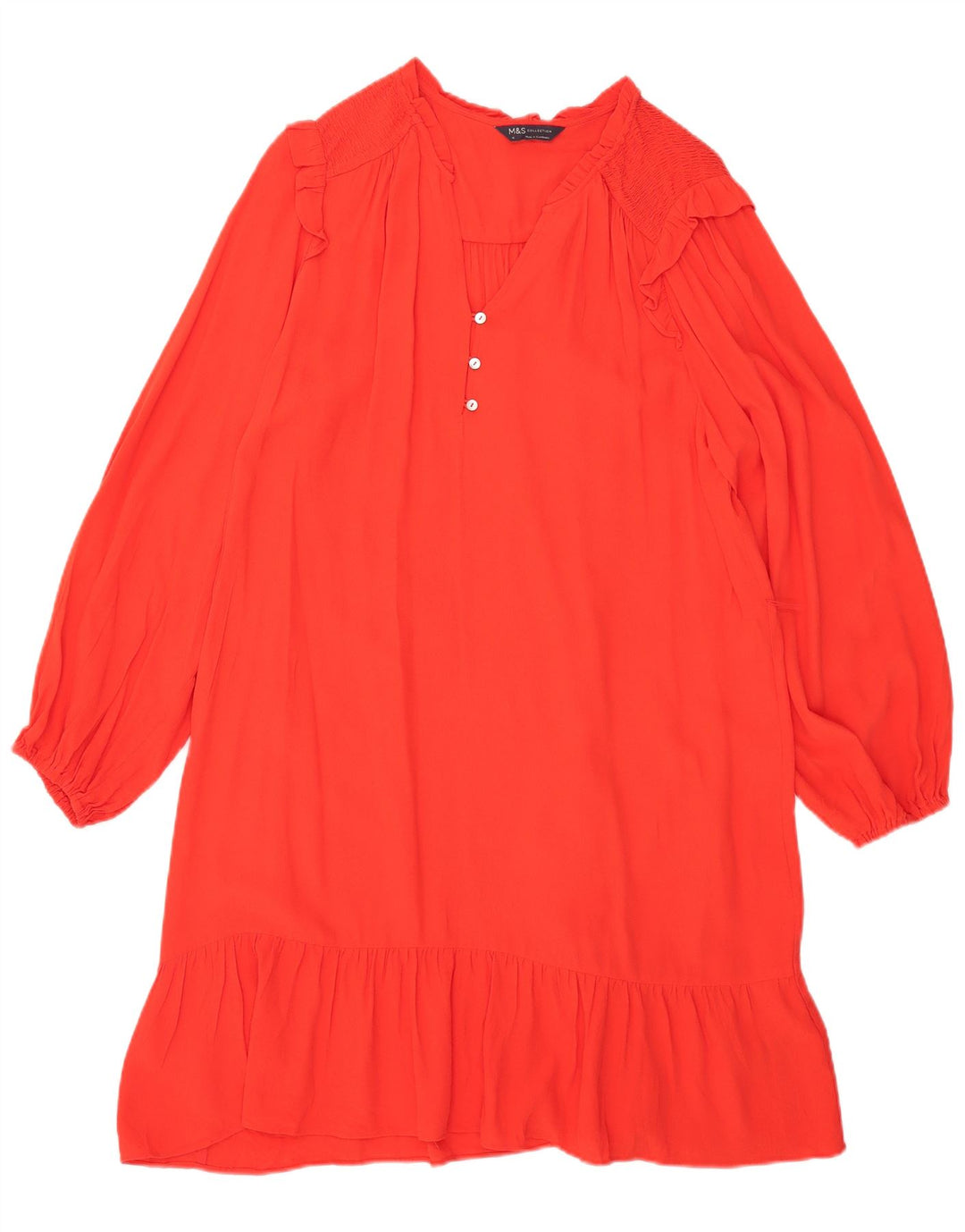 Vestido feminino Marks & Spencer de manga comprida grande tamanho UK 16 vermelho grande