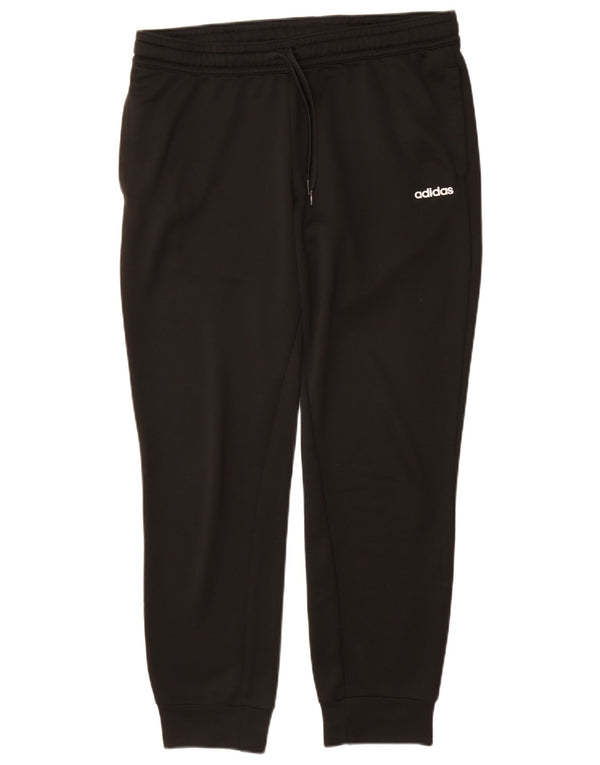 Calça de treino feminina Adidas Joggers UK 16/18 grande poliéster preto