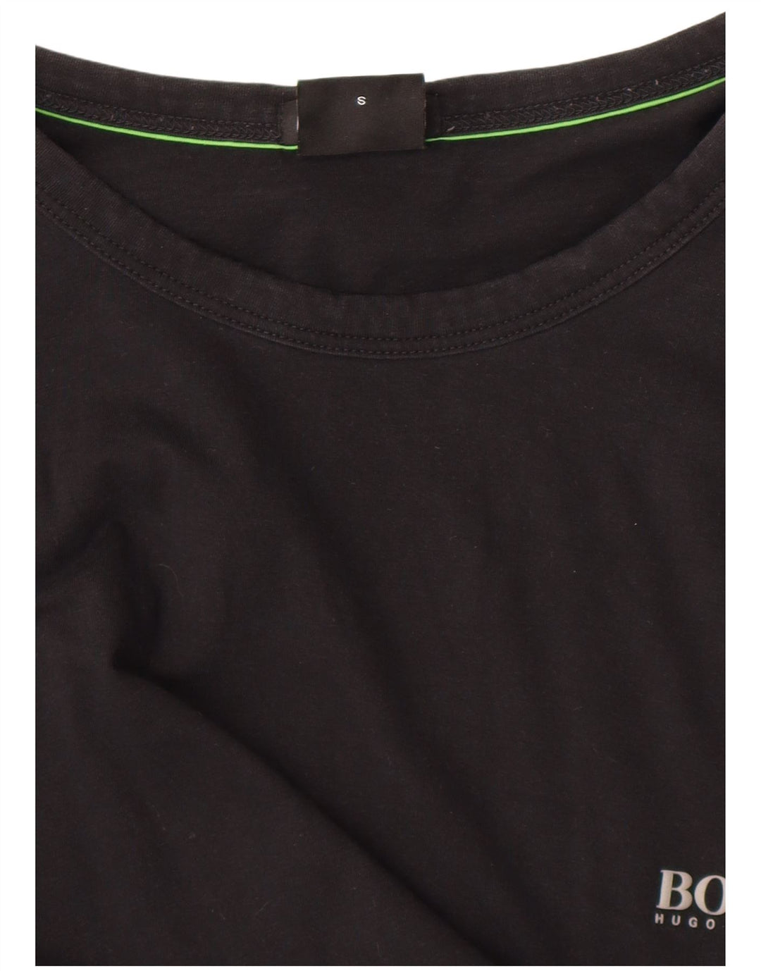 HUGO BOSS Mens Regular Fit Top Manga Longa Pequeno Algodão Preto