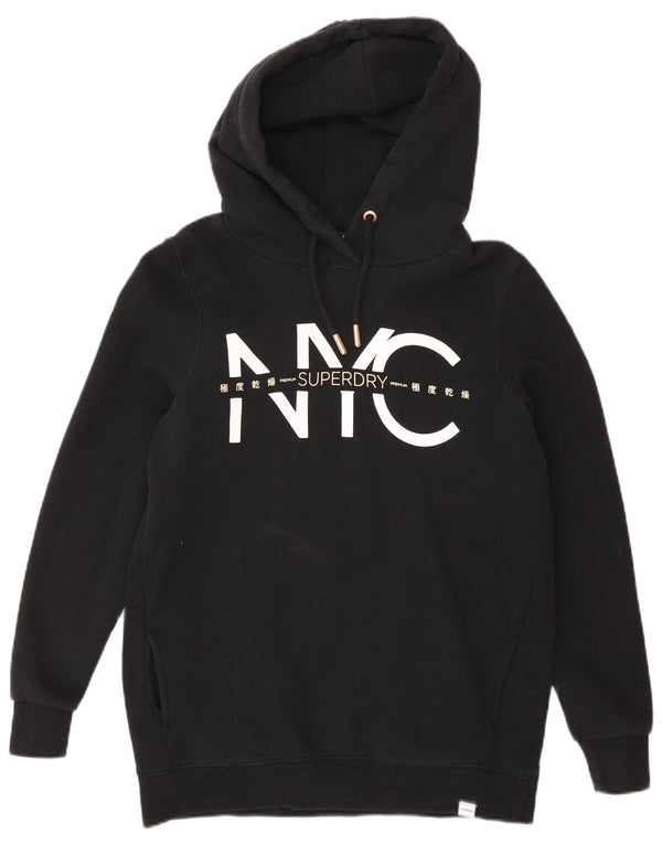 Suéter com capuz superdimensionado gráfico Superdry New York City feminino Reino Unido 6 XS preto