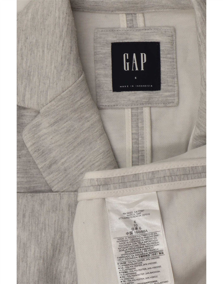 Jaqueta blazer feminina Gap com 1 botão EUA 6 poliéster cinza médio