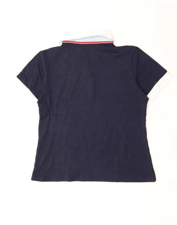 Camisa polo feminina Paul & Shark Yachting Rugby Reino Unido 18 XL azul marinho algodão