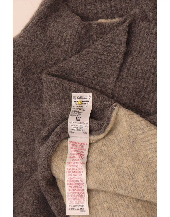 Suéter feminino Marks & Spencer com gola tartaruga Reino Unido 14 cinza médio