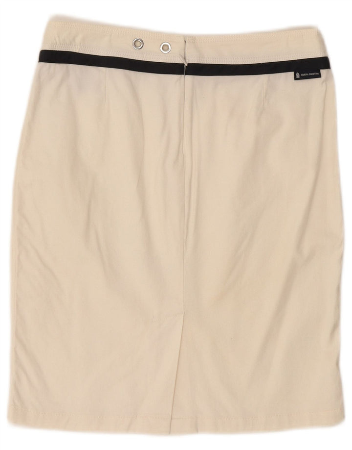 MARINA YACHTING Saia lápis feminina W30 médio algodão branco