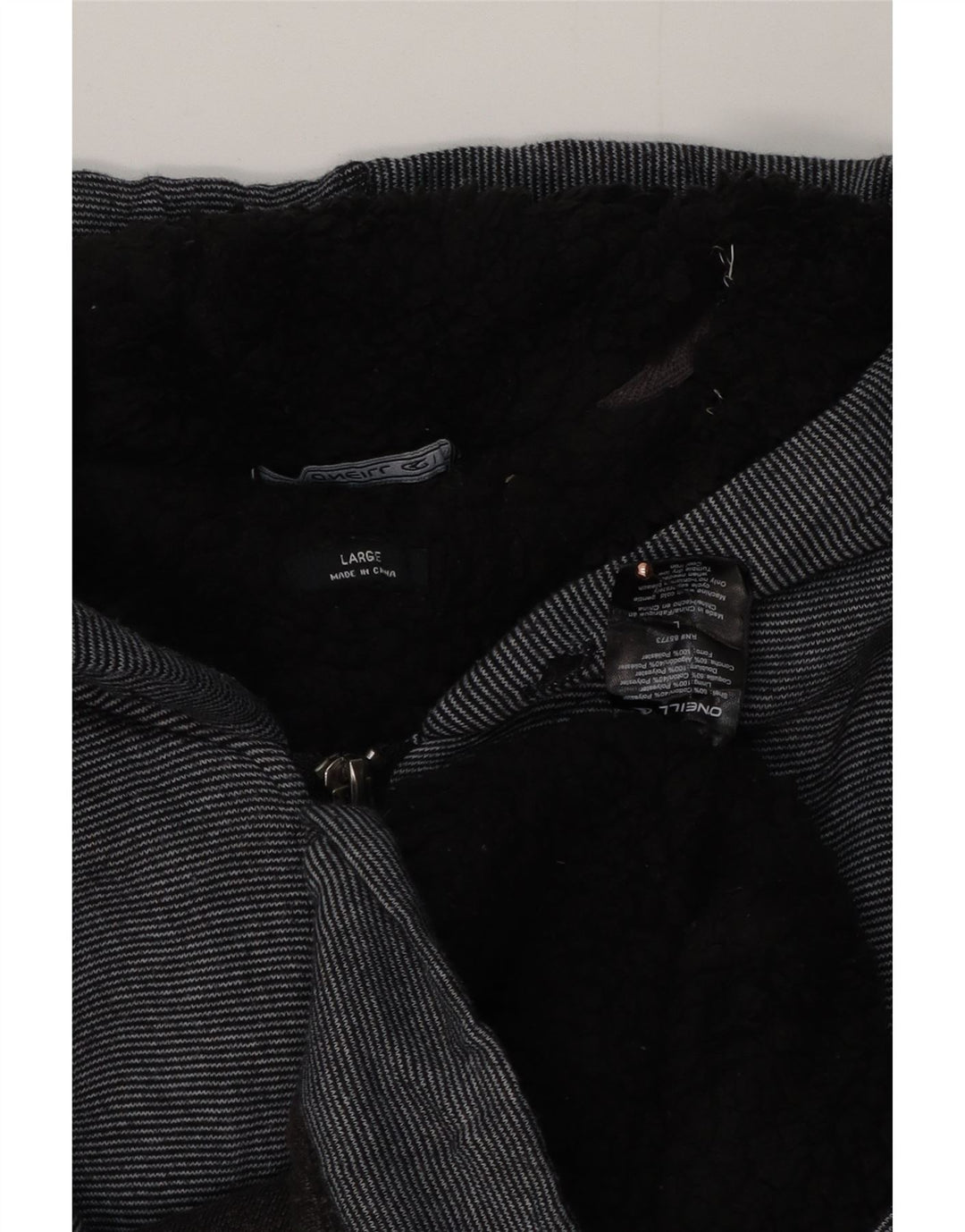 Suéter masculino O'Neill com capuz e zíper grande poliéster listrado preto