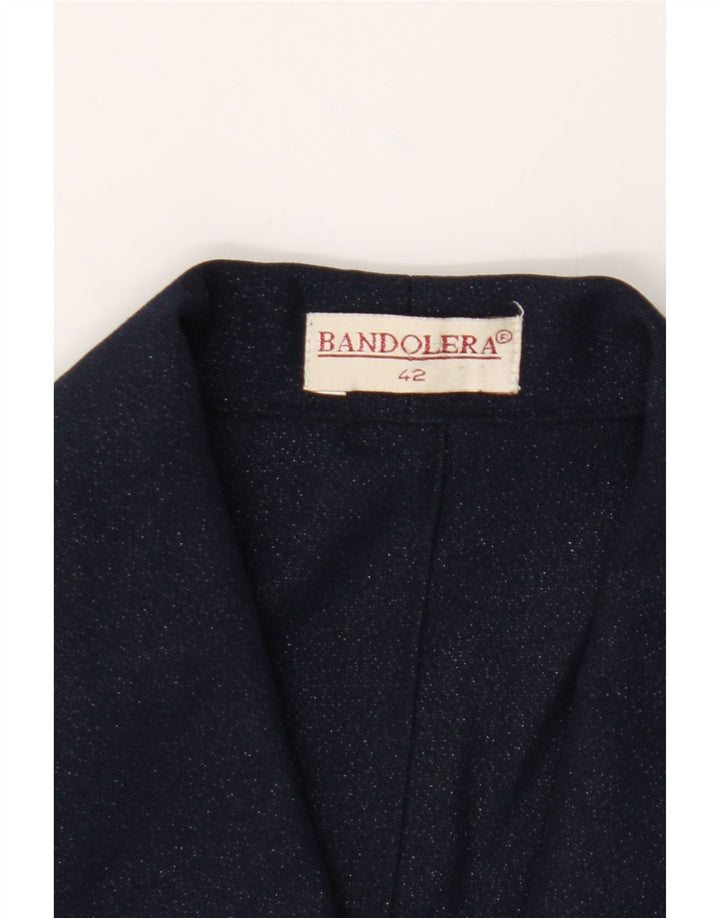 VINTAGE Womens Overcoat IT 42 Medium Navy Blue Vintage Vintage and Second-Hand Vintage from Messina Hembry 
