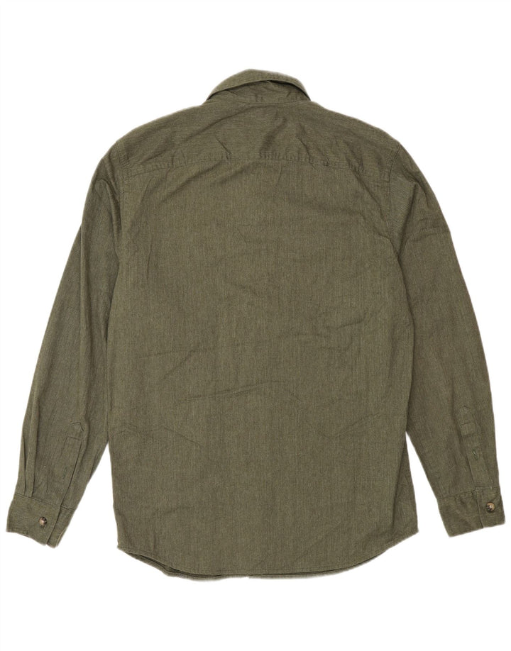 Wrangler Camisa masculina pequena de algodão cáqui