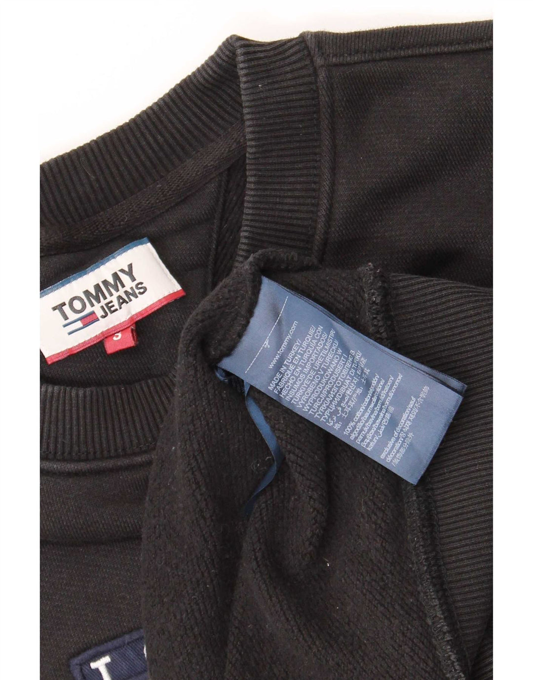 Tommy Hilfiger moletom gráfico masculino jumper pequeno algodão preto