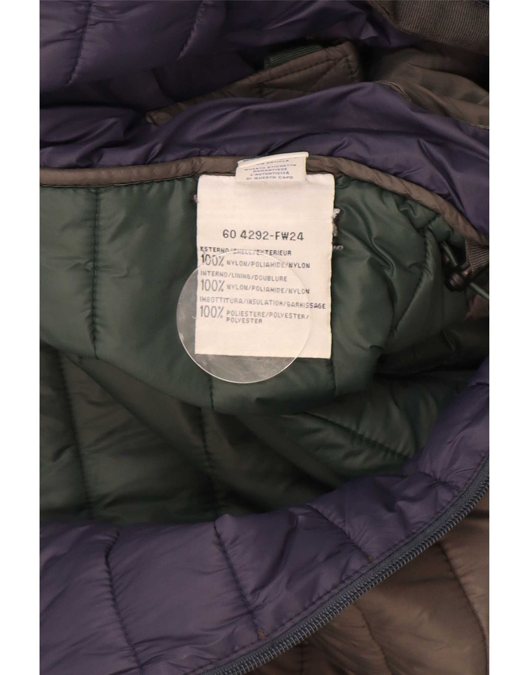 Jaqueta masculina acolchoada com capuz North Sails UK 36 pequena cinza nylon