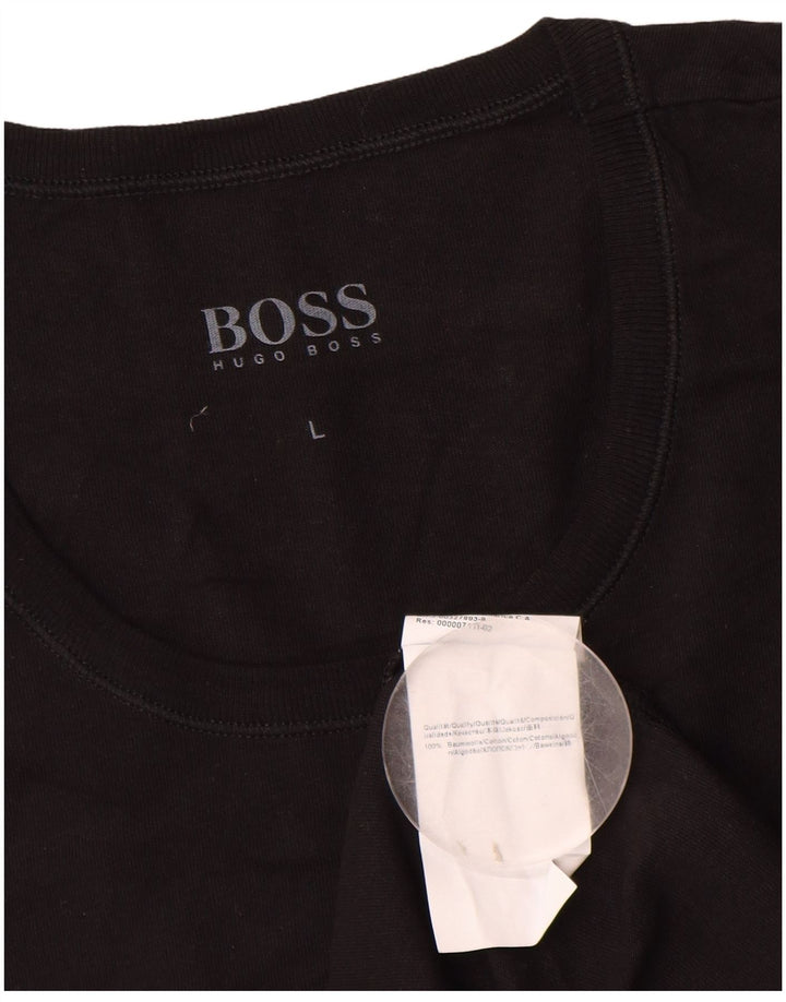 Camiseta masculina Hugo Boss grande algodão preto