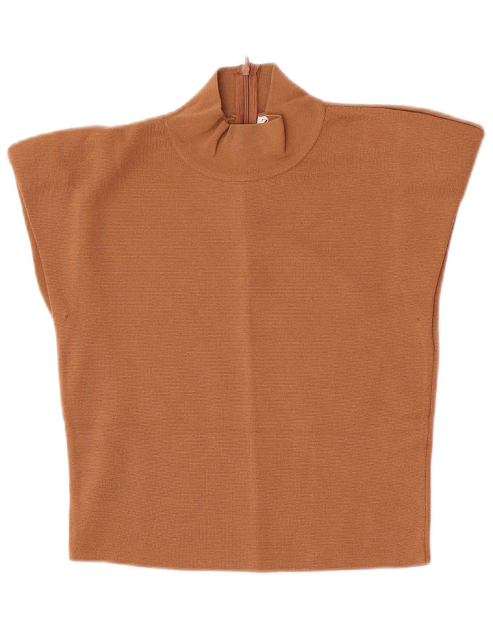 Blusa feminina Zara Top UK 12 viscose bege médio