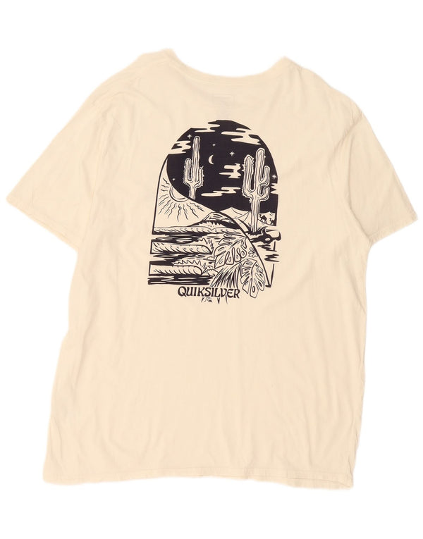 Camiseta masculina Quiksilver regular fit gráfica top 2XL algodão branco