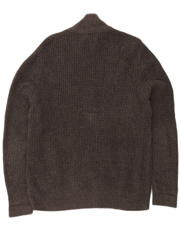 Suéter cardigã masculino L.L.Bean algodão cinza médio