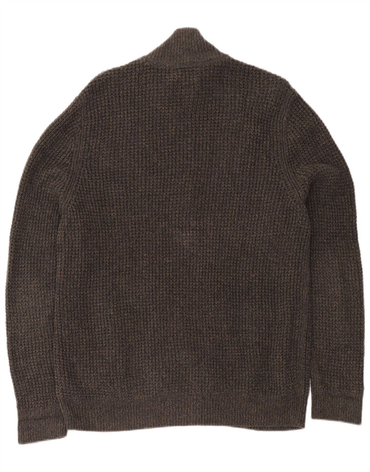 Suéter cardigã masculino L.L.Bean algodão cinza médio