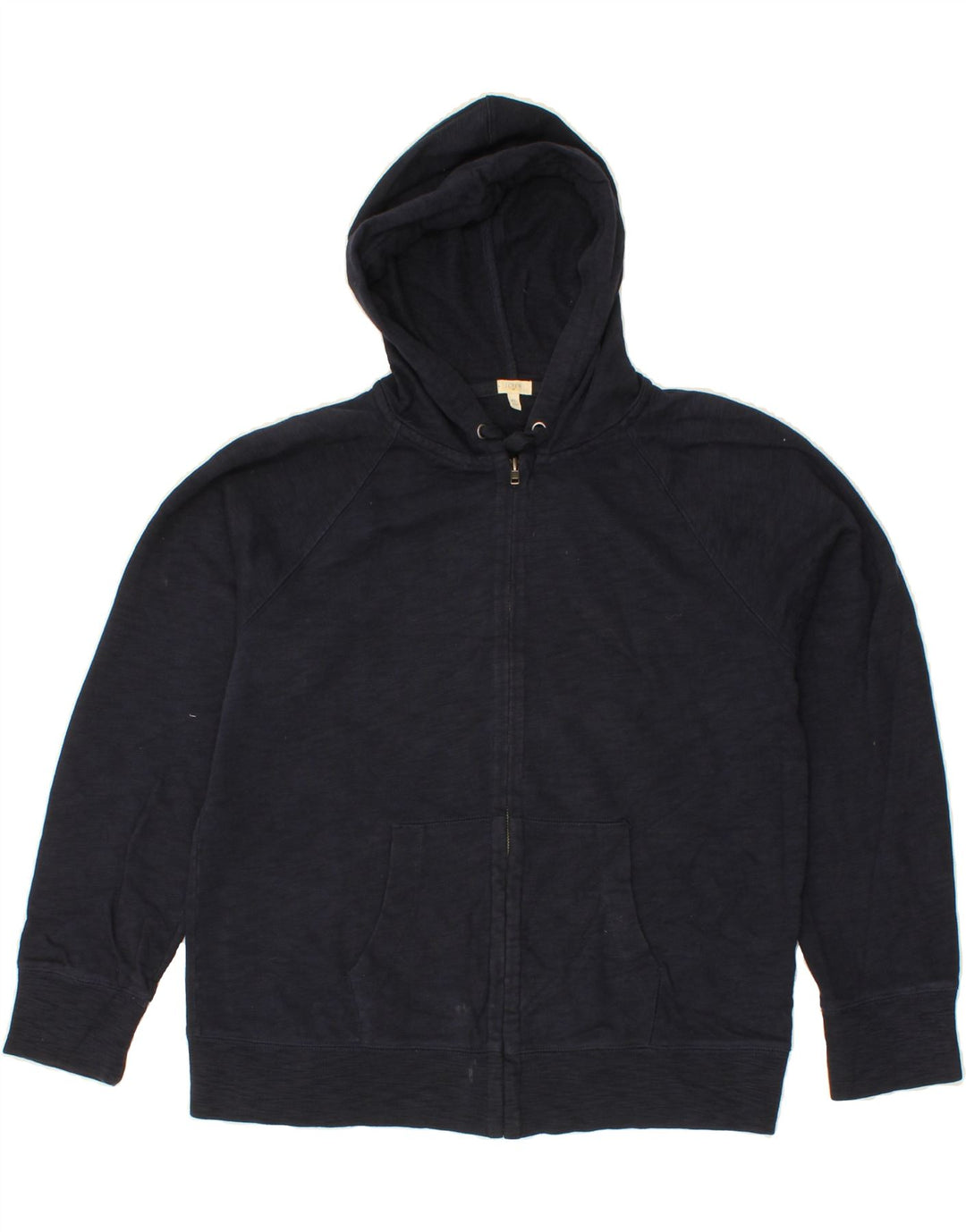 J. CREW Womens Zip Hoodie Sweater UK 18 XL Navy Blue Cotton Vintage J. Crew and Second-Hand J. Crew from Messina Hembry 