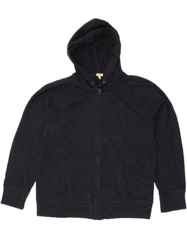 J. CREW Womens Zip Hoodie Sweater UK 18 XL Navy Blue Cotton Vintage J. Crew and Second-Hand J. Crew from Messina Hembry 
