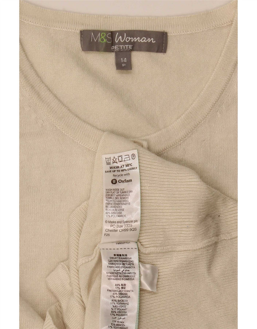 Suéter feminino Marks & Spencer Petite Cardigan Reino Unido 14 Médio Off White