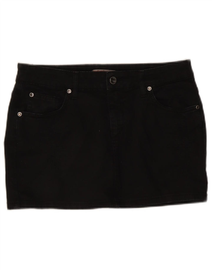 Liu Jo Mini saia jeans feminina W28 algodão preto médio