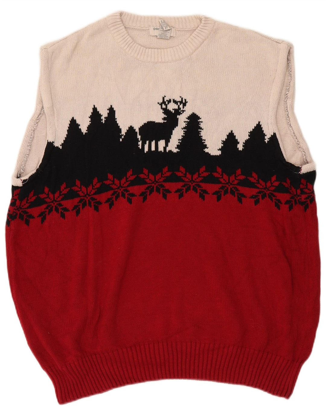 Dockers Mens Colete Regata Grande Red Fair Isle Algodão
