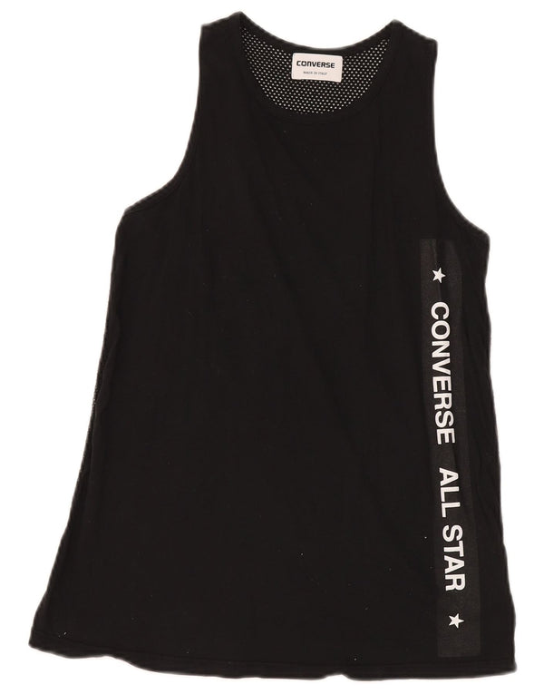 Converse Mulher Graphic Vest Top UK 6 XS Algodão Preto